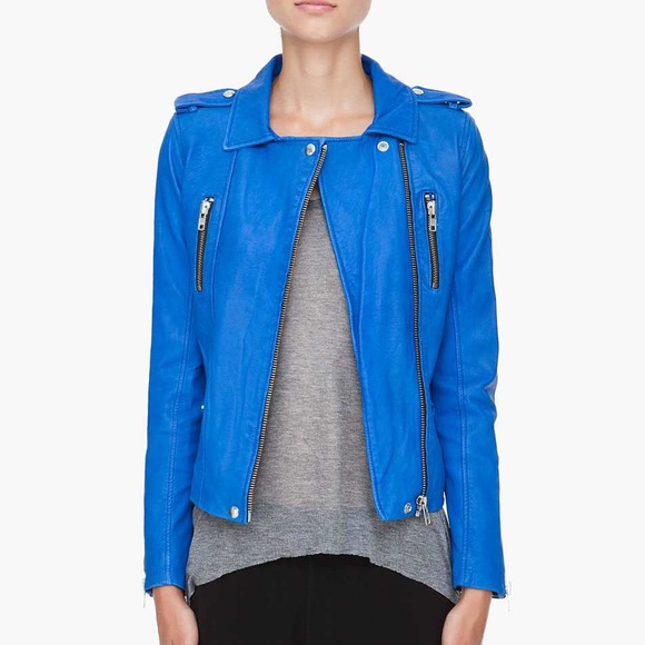 IRO Jackets & Blazers - Blue IRO leather jacket size 0
